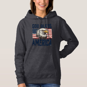 God Bless America Adelaar Patriottische Vector Ont Hoodie