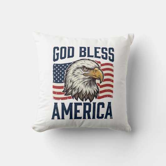 God Bless America Adelaar Patriottische Vector Ont Kussen (Voorkant)