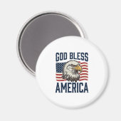 God Bless America Adelaar Patriottische Vector Ont Magneet (Voorkant / Achterkant)