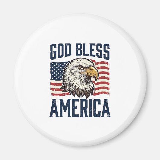 God Bless America Adelaar Patriottische Vector Ont Magneet (Voorkant)