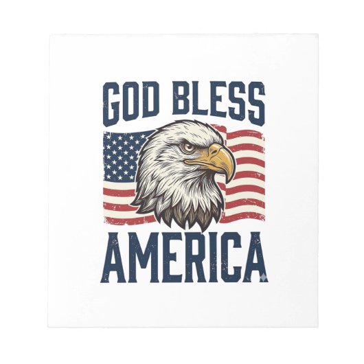 God Bless America Adelaar Patriottische Vector Ont Notitieblok (Voorkant)
