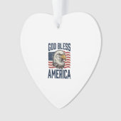 God Bless America Adelaar Patriottische Vector Ont Ornament (voorkant)