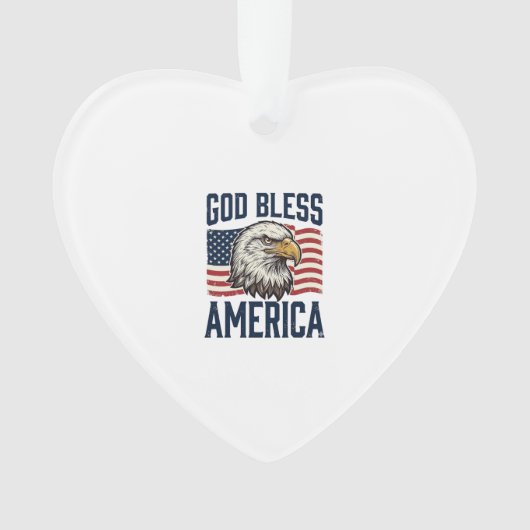 God Bless America Adelaar Patriottische Vector Ont Ornament (voorkant)