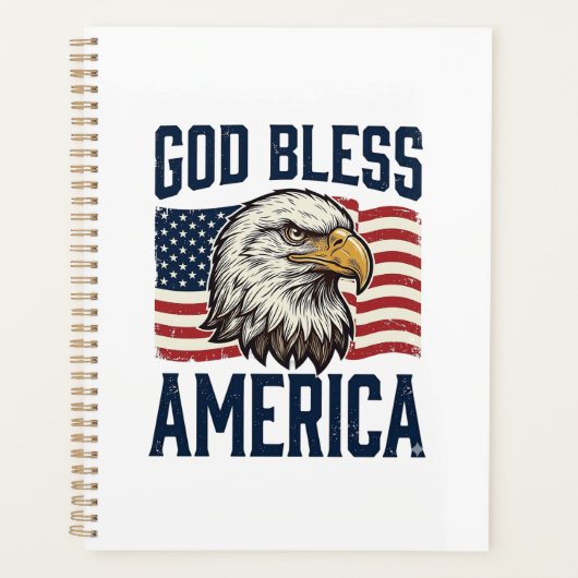 God Bless America Adelaar Patriottische Vector Ont Planner (Voorkant)