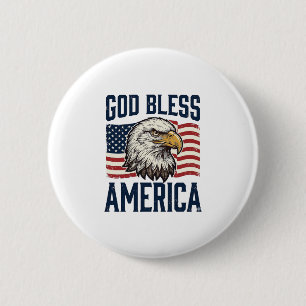 God Bless America Adelaar Patriottische Vector Ont Ronde Button 5,7 Cm
