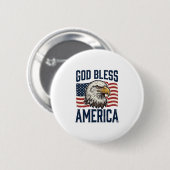 God Bless America Adelaar Patriottische Vector Ont Ronde Button 5,7 Cm (Voorkant /achterkant)