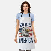 God Bless America Adelaar Patriottische Vector Ont Schort (Gedragen)