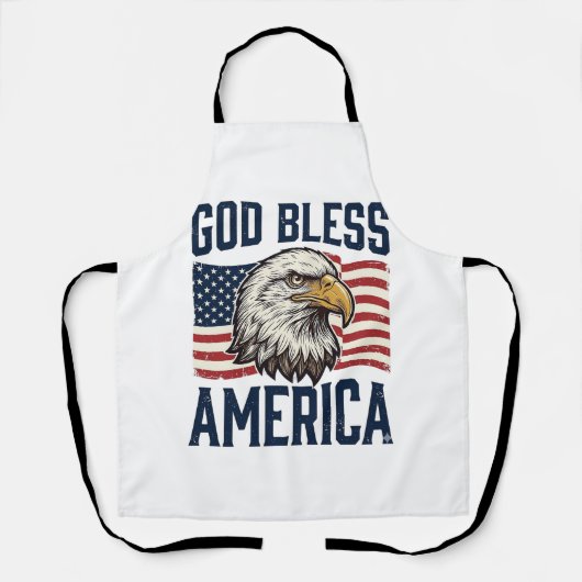 God Bless America Adelaar Patriottische Vector Ont Schort (Voorkant)