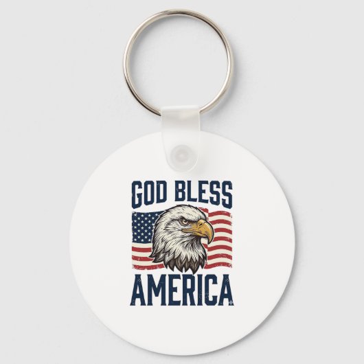 God Bless America Adelaar Patriottische Vector Ont Sleutelhanger (Voorkant)