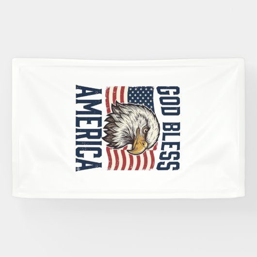 God Bless America Adelaar Patriottische Vector Ont Spandoek (Horizontaal)