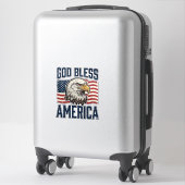 God Bless America Adelaar Patriottische Vector Ont Sticker (Koffer)