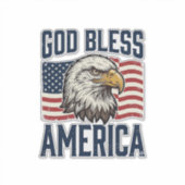 God Bless America Adelaar Patriottische Vector Ont Sticker (Voorkant)