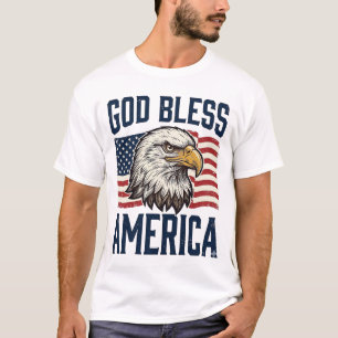 God Bless America Adelaar Patriottische Vector Ont T-shirt
