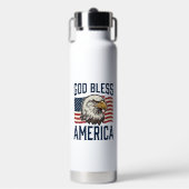 God Bless America Adelaar Patriottische Vector Ont Waterfles (Voorkant)