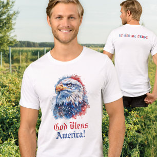 God Bless America Adelaar Sterren Rood Wit En Blau Tri-Blend Shirt
