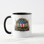 God Bless America Adelaar Vlag Badge Mok (Links)