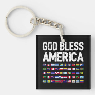 God Bless America Alle Landen Latino Trots I Sleutelhanger