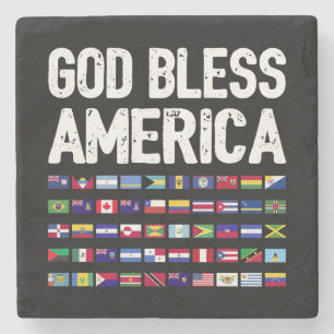 God Bless America Alle Landen Latino Trots I Stenen Onderzetter