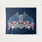 God Bless America Bald Eagle en Flag Wandkleed (Voorkant (horizontaal))