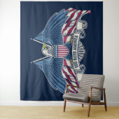 God Bless America Bald Eagle en Flag Wandkleed (In situ)