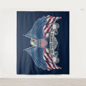 God Bless America Bald Eagle en Flag Wandkleed (Voorkant)
