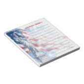 God Bless America Beeld van de Vrijheid Gelijnd Notitieblok (Schuin)