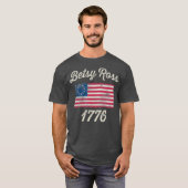 God Bless America Betsy Ross Flag 1776  T-shirt (Voorkant volledig)