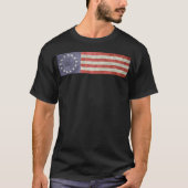 God Bless America Betsy Ross Flag 1776 T-shirt (Voorkant)