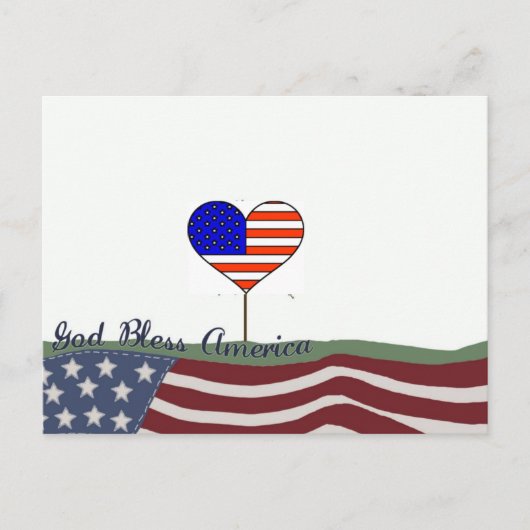 God Bless America Briefkaart (Voorkant)