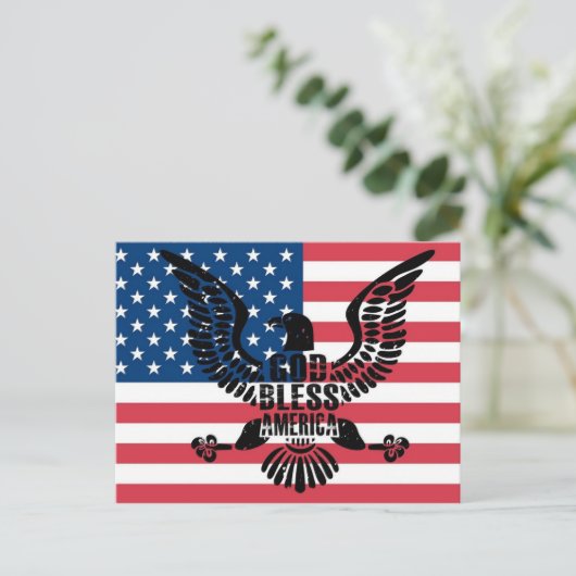 God Bless America Briefkaart (Staand voorkant)