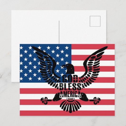 God Bless America Briefkaart (Voorkant / Achterkant)