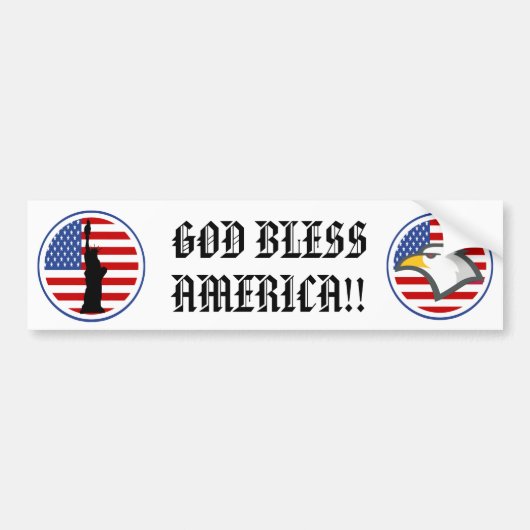 God Bless America Bumpersticker (Voorkant)