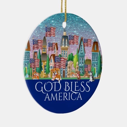 God Bless America Ceramic Ornament (Rechts)