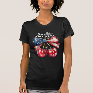God Bless America Cherry Bow Verenigde Staten 4 ju T-shirt
