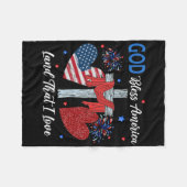 God Bless America Christelijk Hart Kruis Jezus 4e Fleece Deken (Voorkant (Horizontaal))