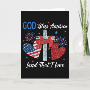 God Bless America Christelijk Hart Kruis Jezus 4e Kaart