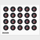 God Bless America Christelijk Hart Kruis Jezus 4e Ronde Sticker (Vel)