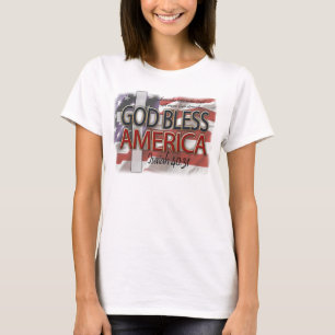 God Bless America Christelijk patriottisch T-shirt