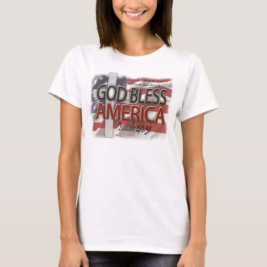 God Bless America Christelijk patriottisch T-shirt (Voorkant)