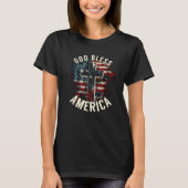 God Bless America Christelijk Patriottisch US Flag T-shirt (Voorkant)