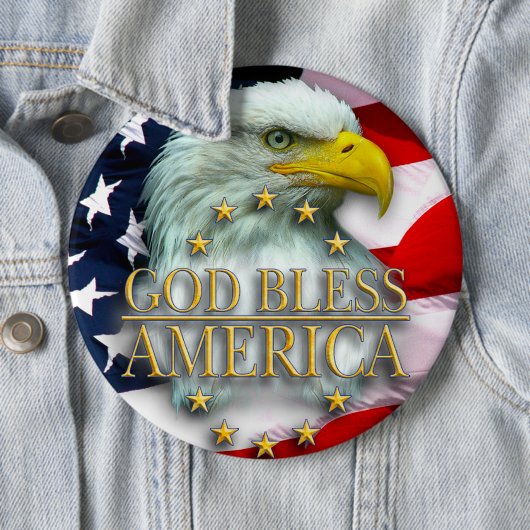 God Bless America/Colossal, 6-inch Button (In situ)