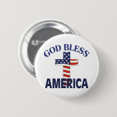 God Bless America Cross Ronde Button 5,7 Cm (Voorkant /achterkant)