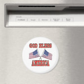 God Bless America Crossed Flags Magnet (Insitu (Vaatwasser))