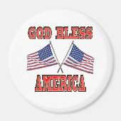 God Bless America Crossed Flags Magnet (Voorkant)