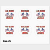 God Bless America Crossed Flags Sticker (Vel)