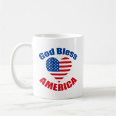 God Bless America Cute Patriotic Christelijk Koffiemok (Links)