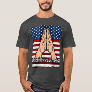 God Bless America die Hands Goevanie bidt T-shirt