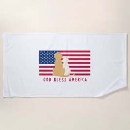God Bless America Dog Bath Towel Strandlaken
