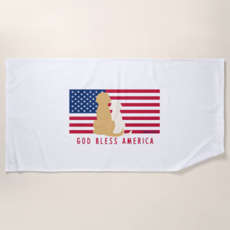 God Bless America Dog Bath Towel Strandlaken