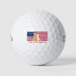 God Bless America Dog Golf Balls set Golfballen
